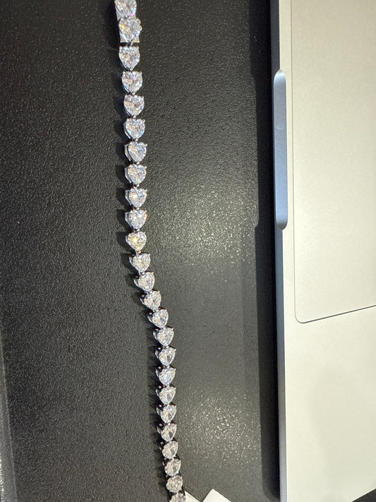 43461 S925 Heart Bracelet Tennis 17cm Cubic Zirconia