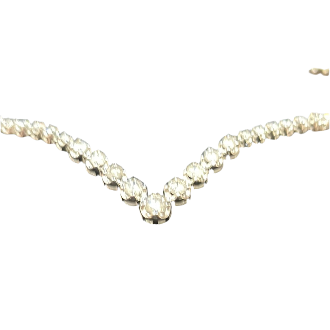 Tennis necklace - 10KW - 3ctw H/I1 - Natural diamond - 34368