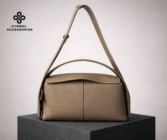 Full Grain Leather Bag Beige - 26157