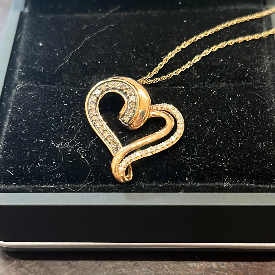 Chocolate heart - 10KR - 0.25ctw chocolate - Natural diamond - 34429