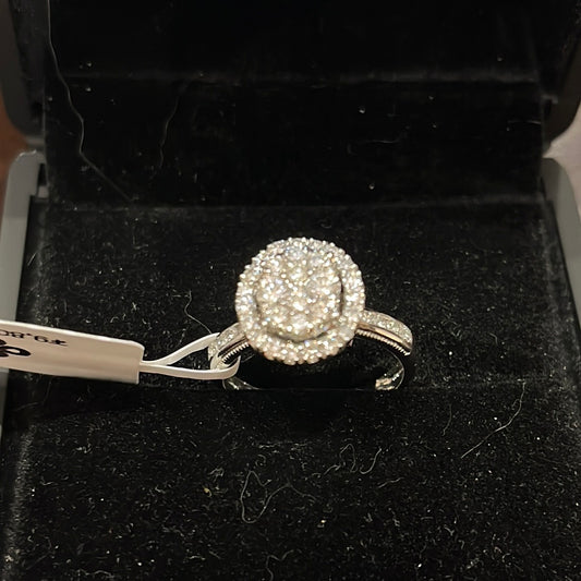 Designer Halo Best - PT950 - 1.15ctw F/VS1 #7 - Natural diamond - 34148
