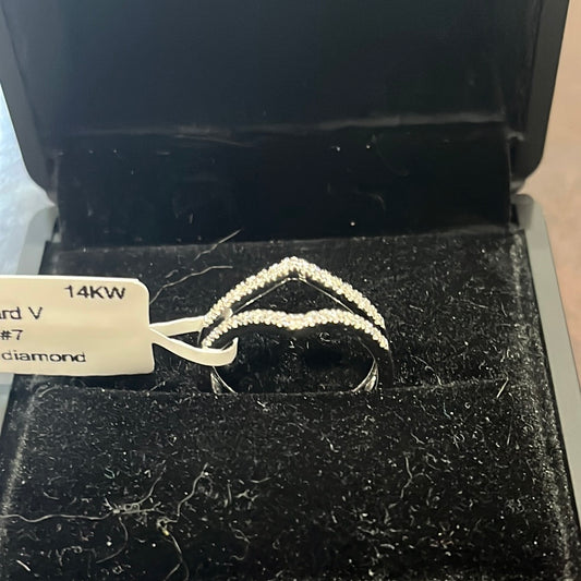 Ring guard V - 14KW - 0.24ctw #7 - Natural diamond - 34207