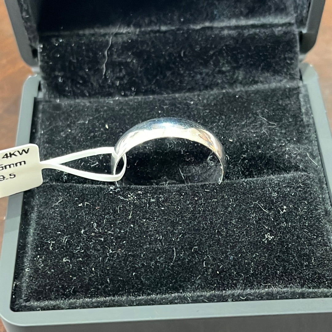 Wedding band 5mm - 14KW - Comfort 3.8g #9.5 - White gold - 34258