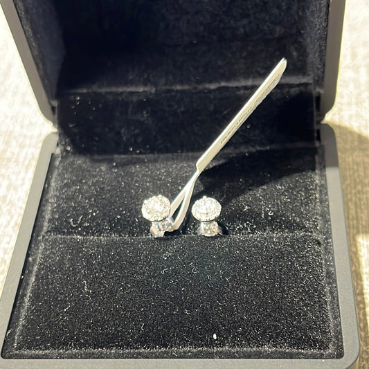 Vera Wang halo studs - 14KW - 0.50ctw F/SI1 - Natural diamond - 34140