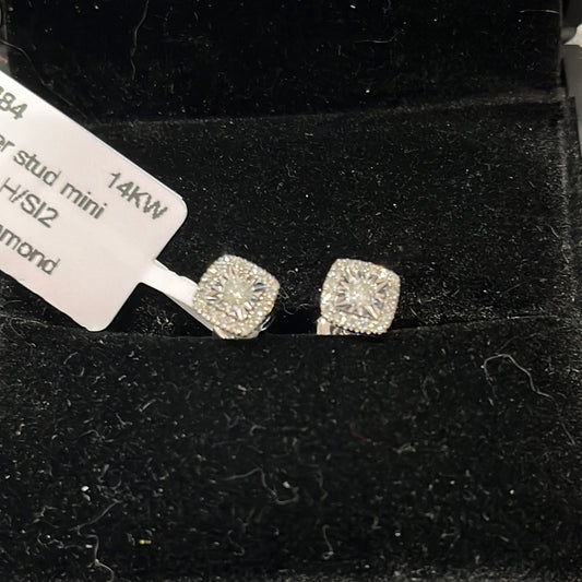 Cluster stud mini - 14KW - 0.25ctw H/SI2 - Natural diamond - 34384