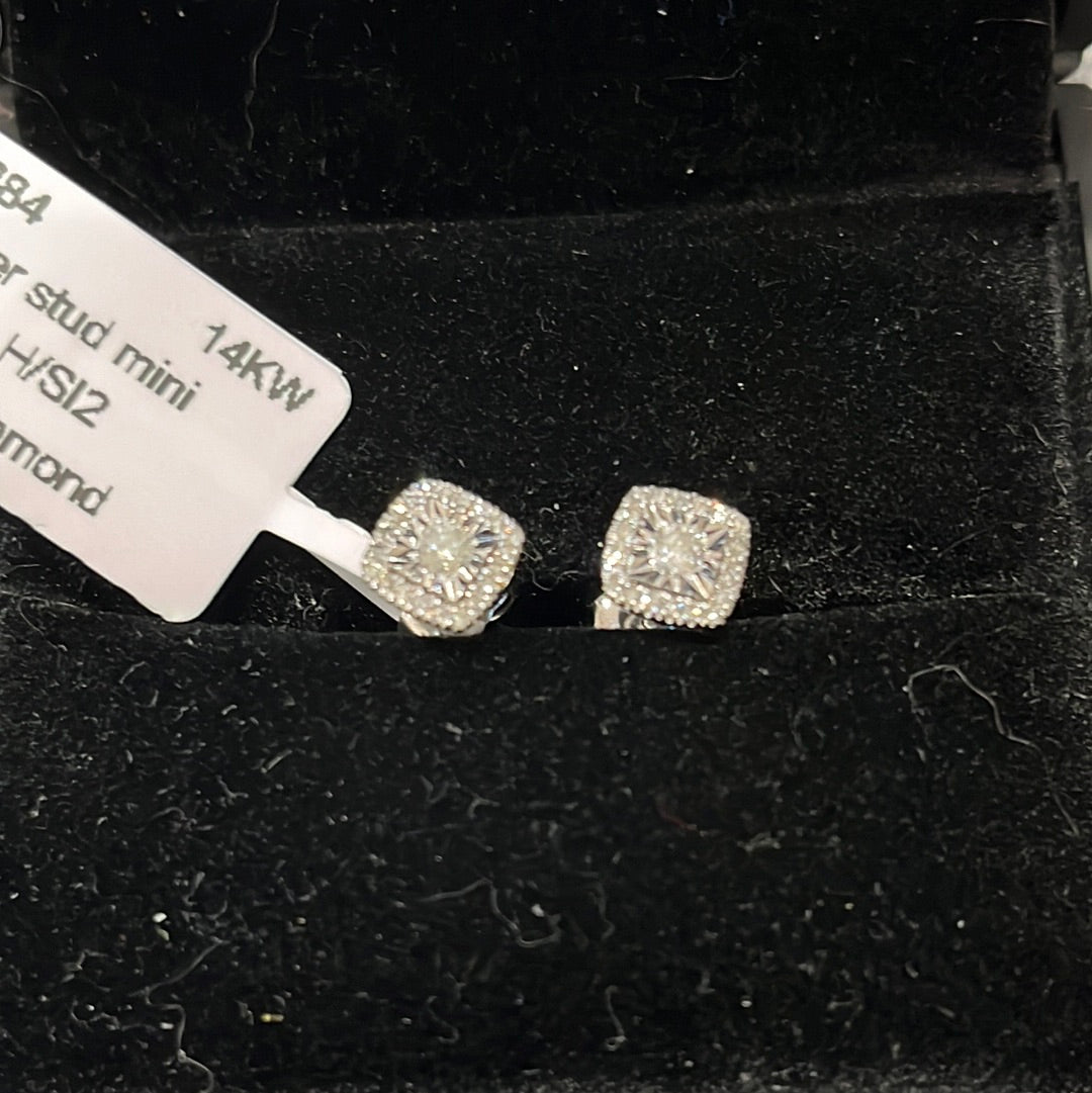 Cluster stud mini - 14KW - 0.25ctw H/SI2 - Natural diamond - 34384