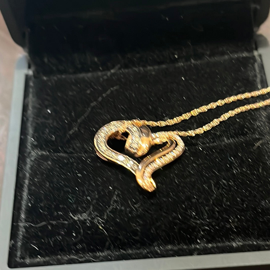 Chocolate heart - 10KR - 0.25ctw chocolate - Natural diamond - 34428