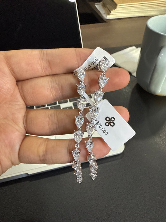 43462 Pear Drop S925 Earrings Cubic Zirconia