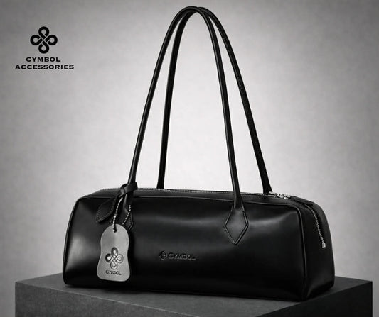 Full Grain Leather Bag Black Glossy - 26158