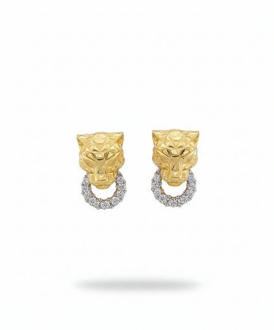 Panther earrings - 3.90g Italy - 14KY - Italian Designer
