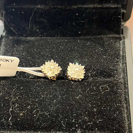 Starburst earring - 10KY - 0.50ctw K/I1 - Natural diamond - 34376