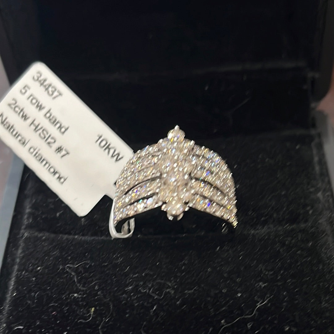 5 row band - 10KW - 2ctw H/SI2 #7 - Natural diamond - 34437