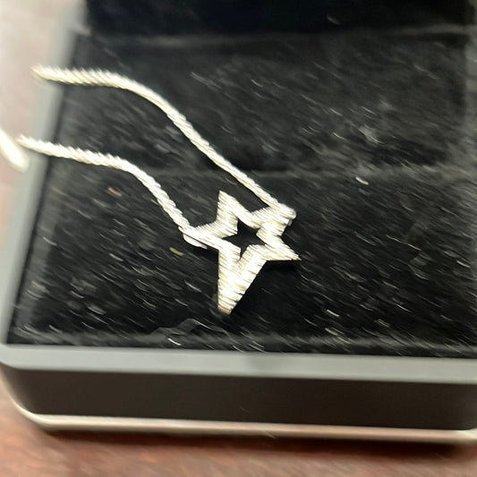 Star necklace - S925 - 0.11ctw - Natural diamond - 34343