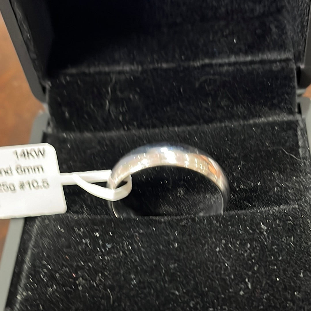 Wedding band 6mm - 14KW - Comfort 7.25g #10.5 - White gold - 34233