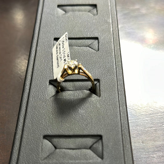 Cathedral G/I1 1.26ctw 0.51ct #6.5 14KY - Natural diamond 42041