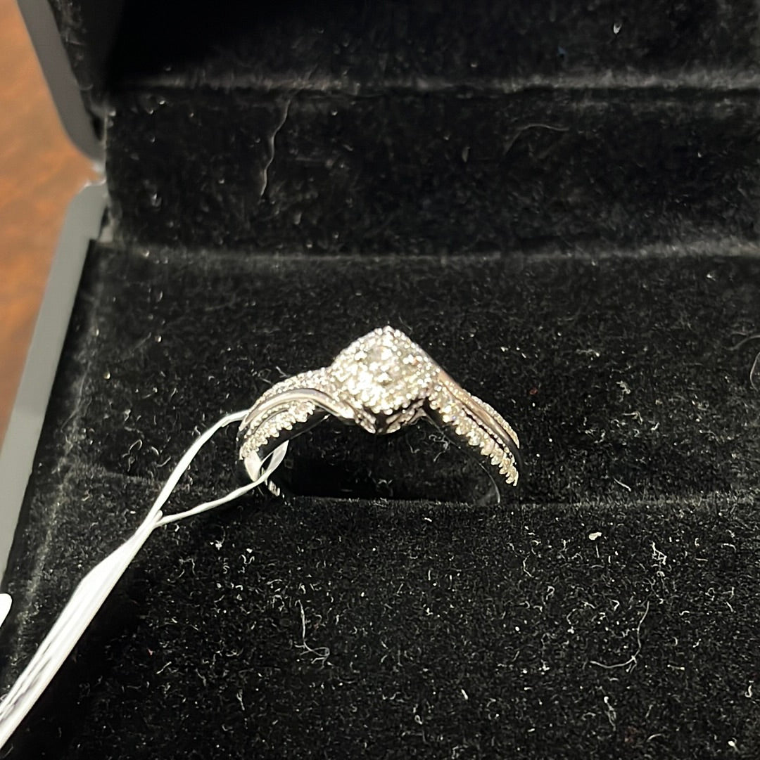 0.20ct Rombus bridal - 14KW - 0.33ctw G/SI2 #7 - Natural diamond - 34286