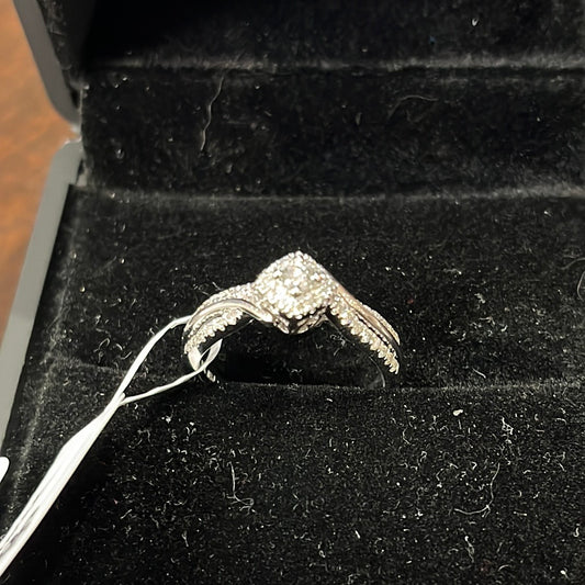 0.20ct Rombus bridal - 14KW - 0.33ctw G/SI2 #7 - Natural diamond - 34286
