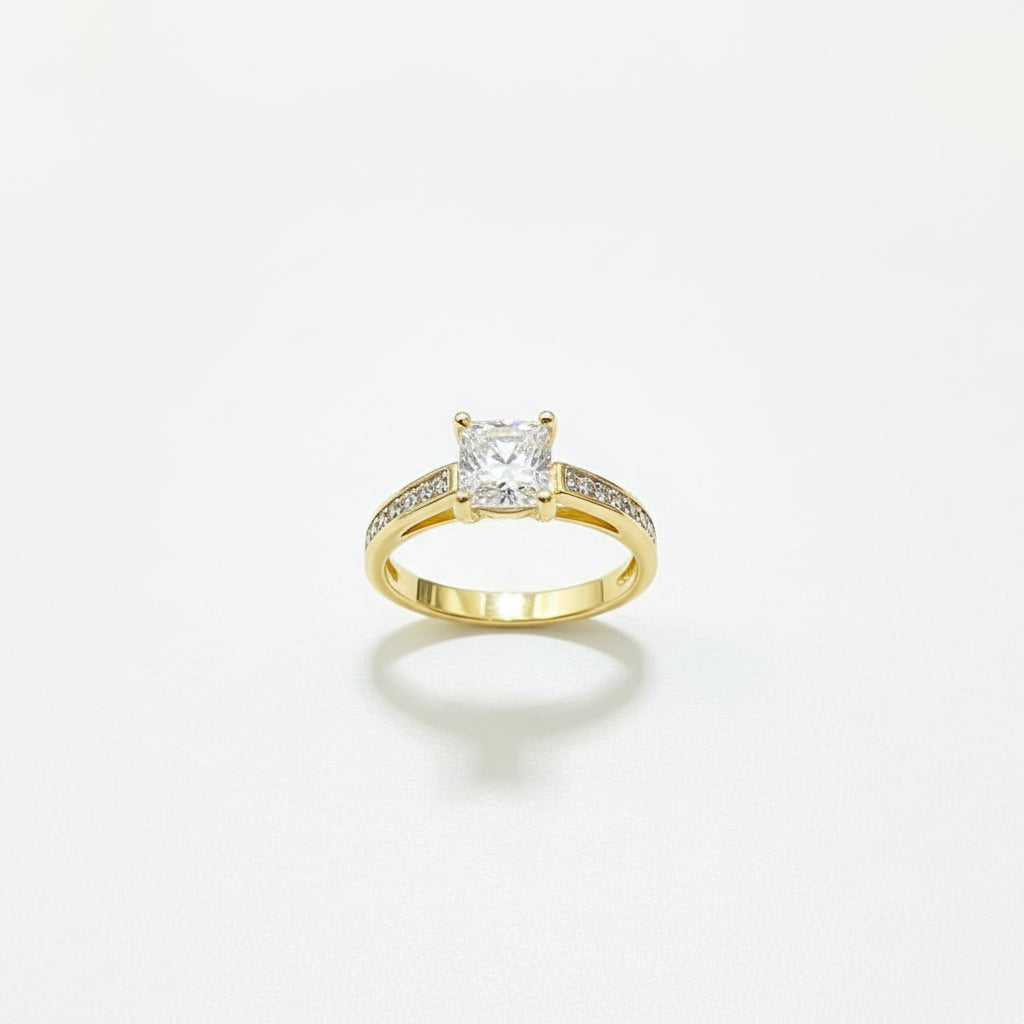 0.50ct Princess - 18KW - 1ctw F/SI3 #7 - Natural diamond - 34163