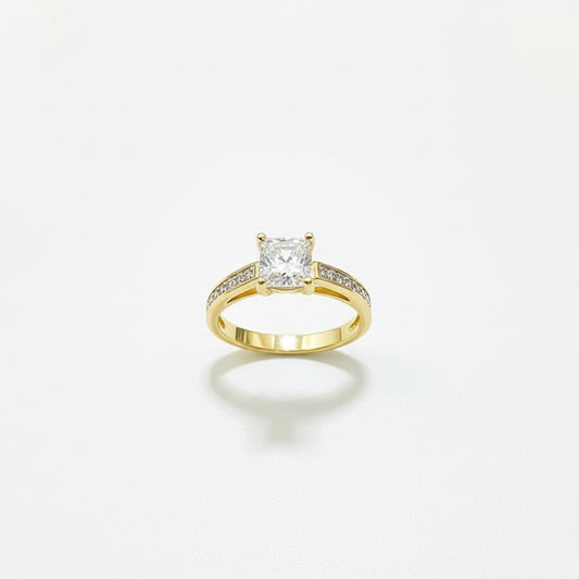 0.50ct Princess - 18KW - 1ctw F/SI3 #7 - Natural diamond - 34163