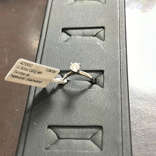 Solitaire 0.50ct #5 10KW - Natural diamond 42002