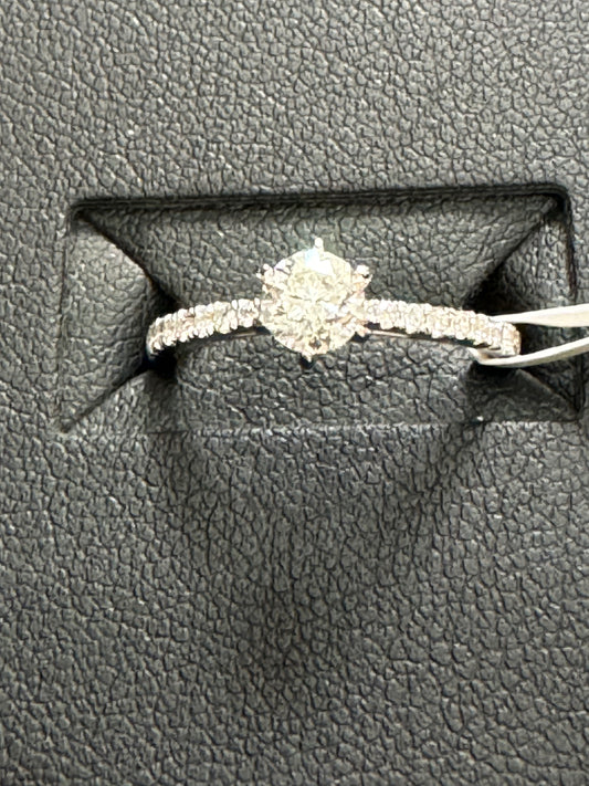 Six prongs 0.50ct F/I1 #6 14KW - Natural Diamond 42100