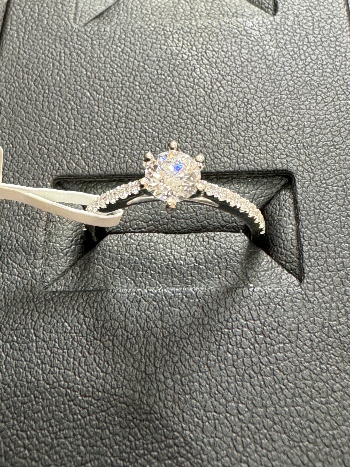 Six prongs 0.50ct F/VS2 #6 14KW - Natural Diamond 42097