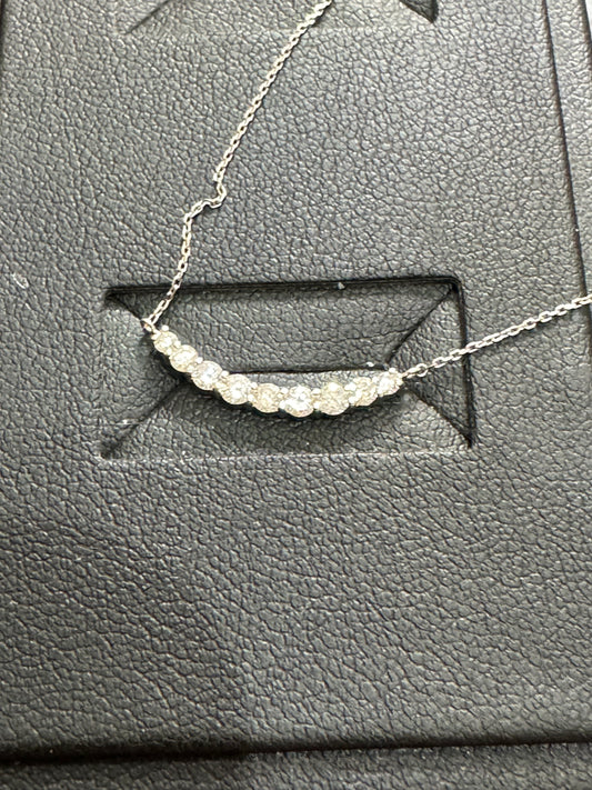 40cm. U necklace 0.34ctw. G/H. SI1. PT900 - Natural Diamond 42053