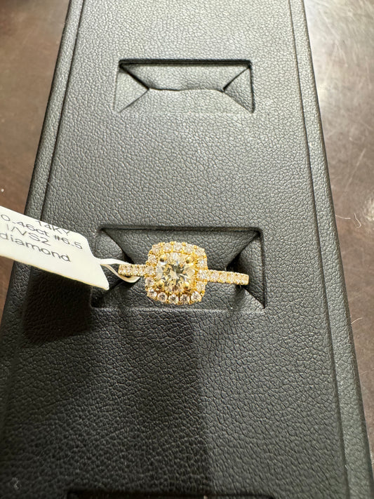 Cushion 1.16-1.19ctw 0.45-0.46ct #6.5 14KY - Natural diamond 42040