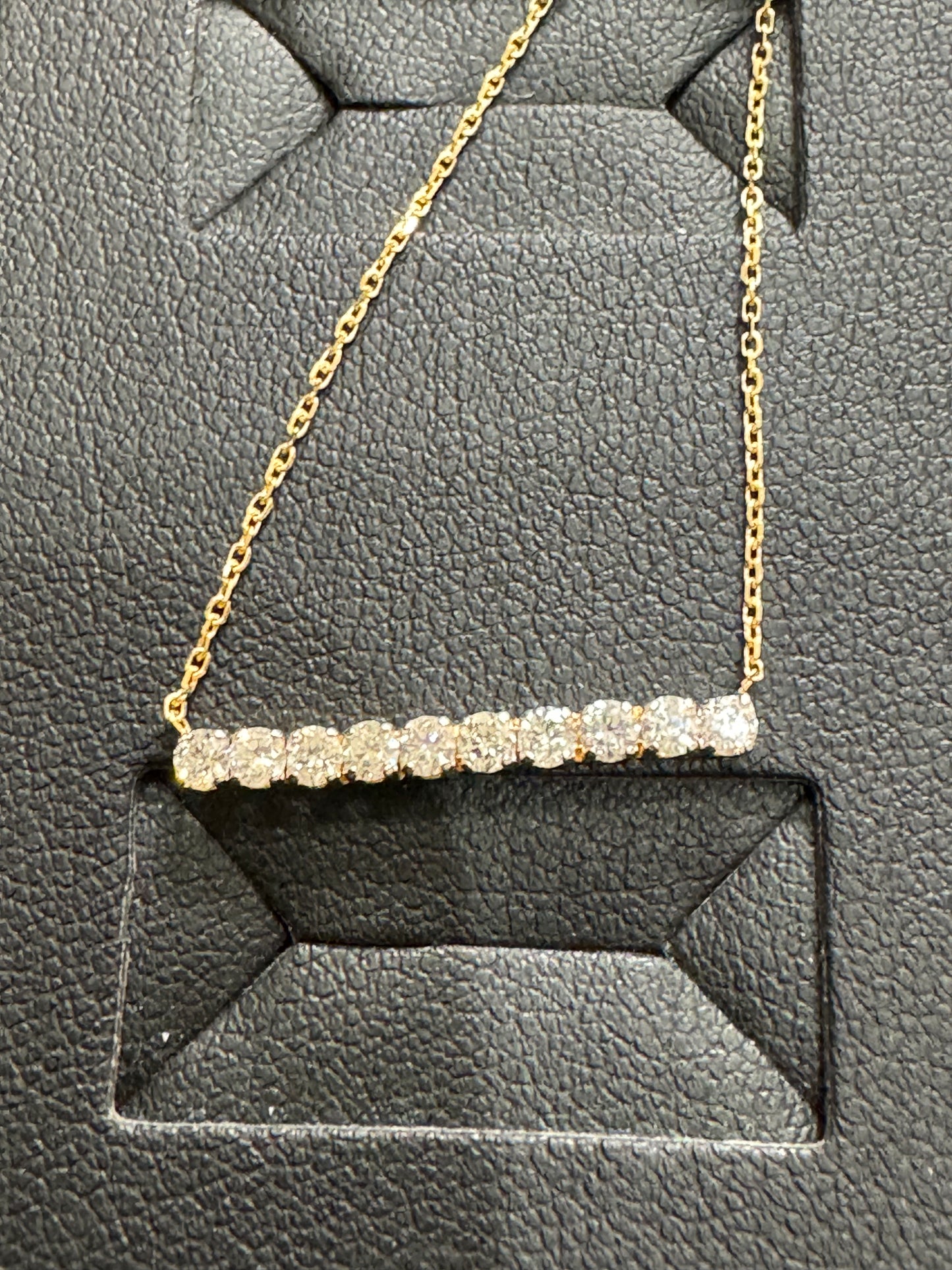 Bar Necklace 0.50ctw. G/H. I1. 14KY - Natural Diamond 42055
