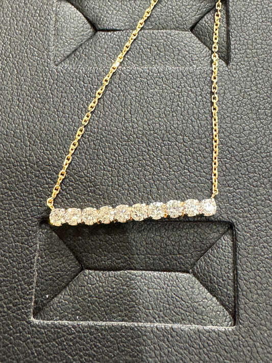 Bar Necklace 0.50ctw. G/H. I1. 14KY - Natural Diamond 42055