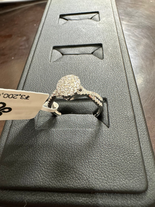 Oval infinity 0.50ctw H/I1 #6.75 10KW - Natural diamond 42045
