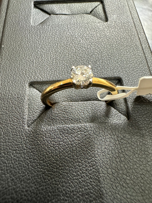 Solitaire 0.28ct D.VS1 #7 18KY - Lab diamond 42052