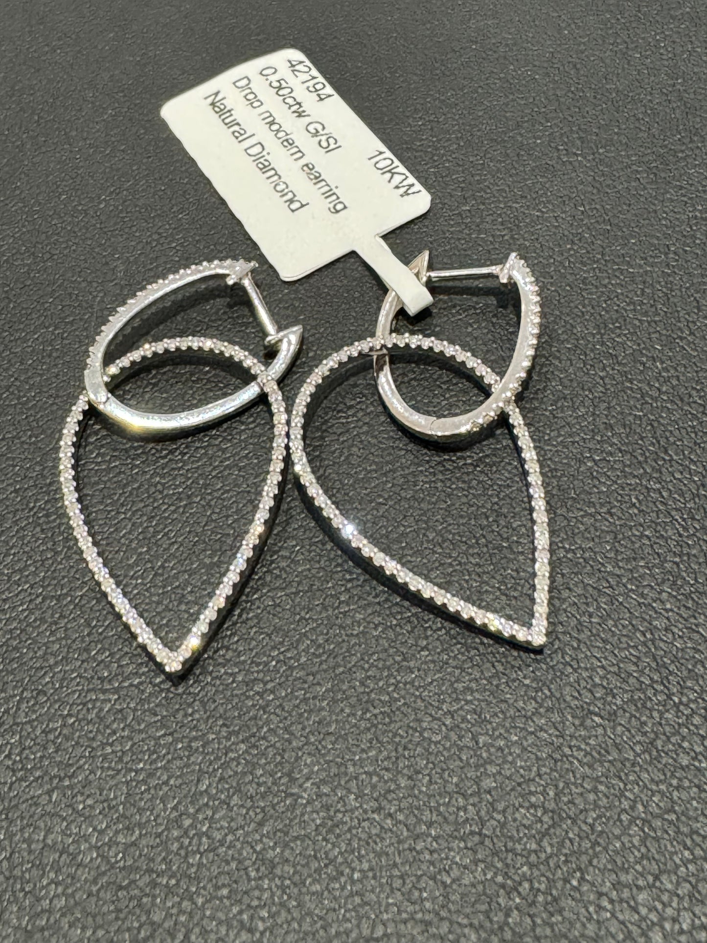 Drop modern earring - 0.50ctw G/SI - 10KW - Natural Diamond