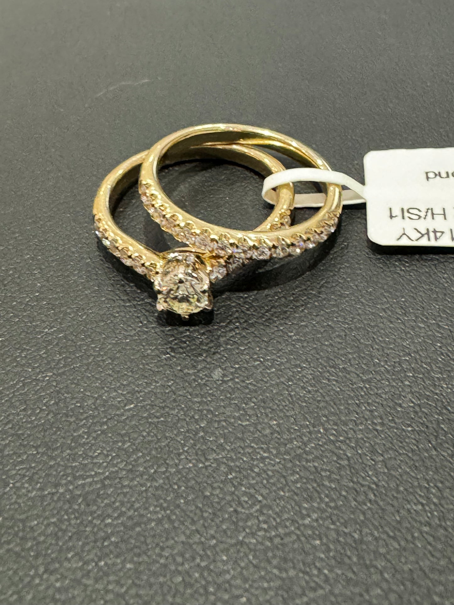 Bridal set #6.5 - 1.25ctw 0.35ct H/SI1 - 14KY - Natural Diamond