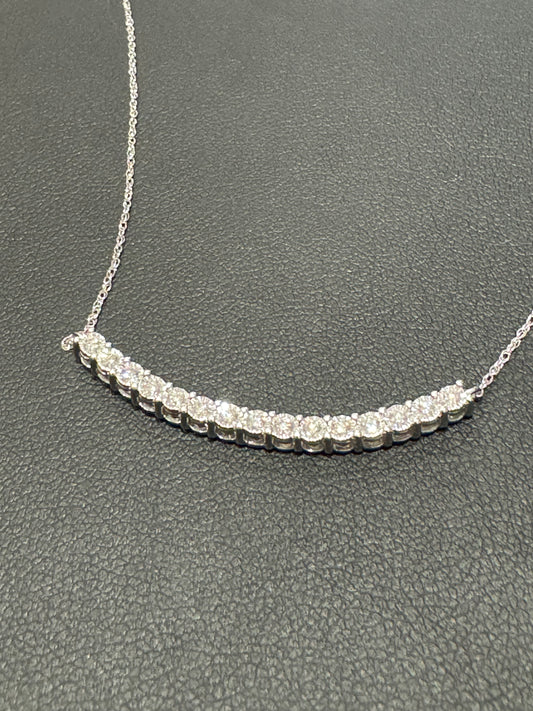Curved bar necklace - 0.25ctw F/SI1 - 10KW - Lab Diamond