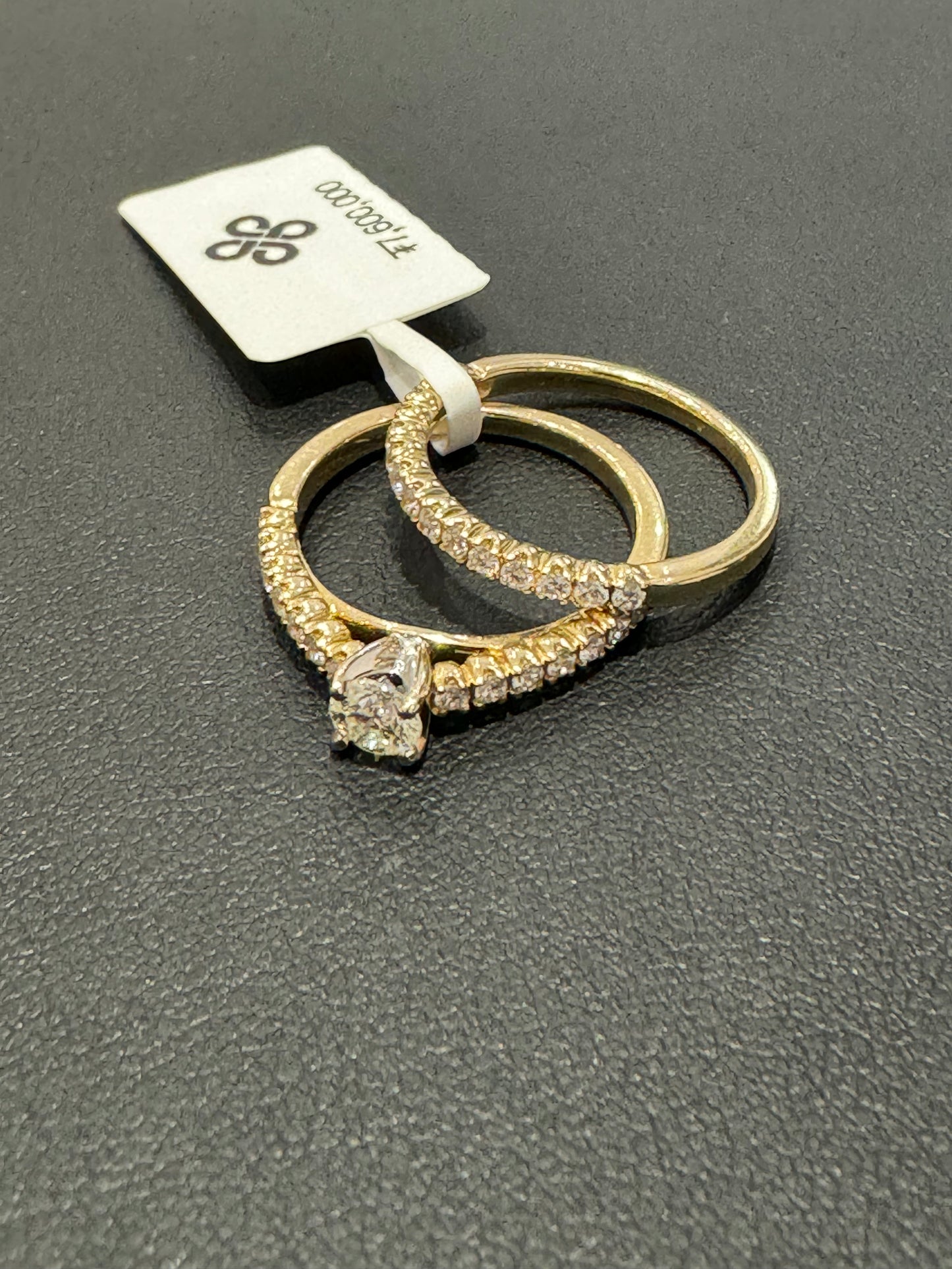 Bridal set #6.5 - 1.14ctw 0.33ct G/SI - 14KY - Natural Diamond