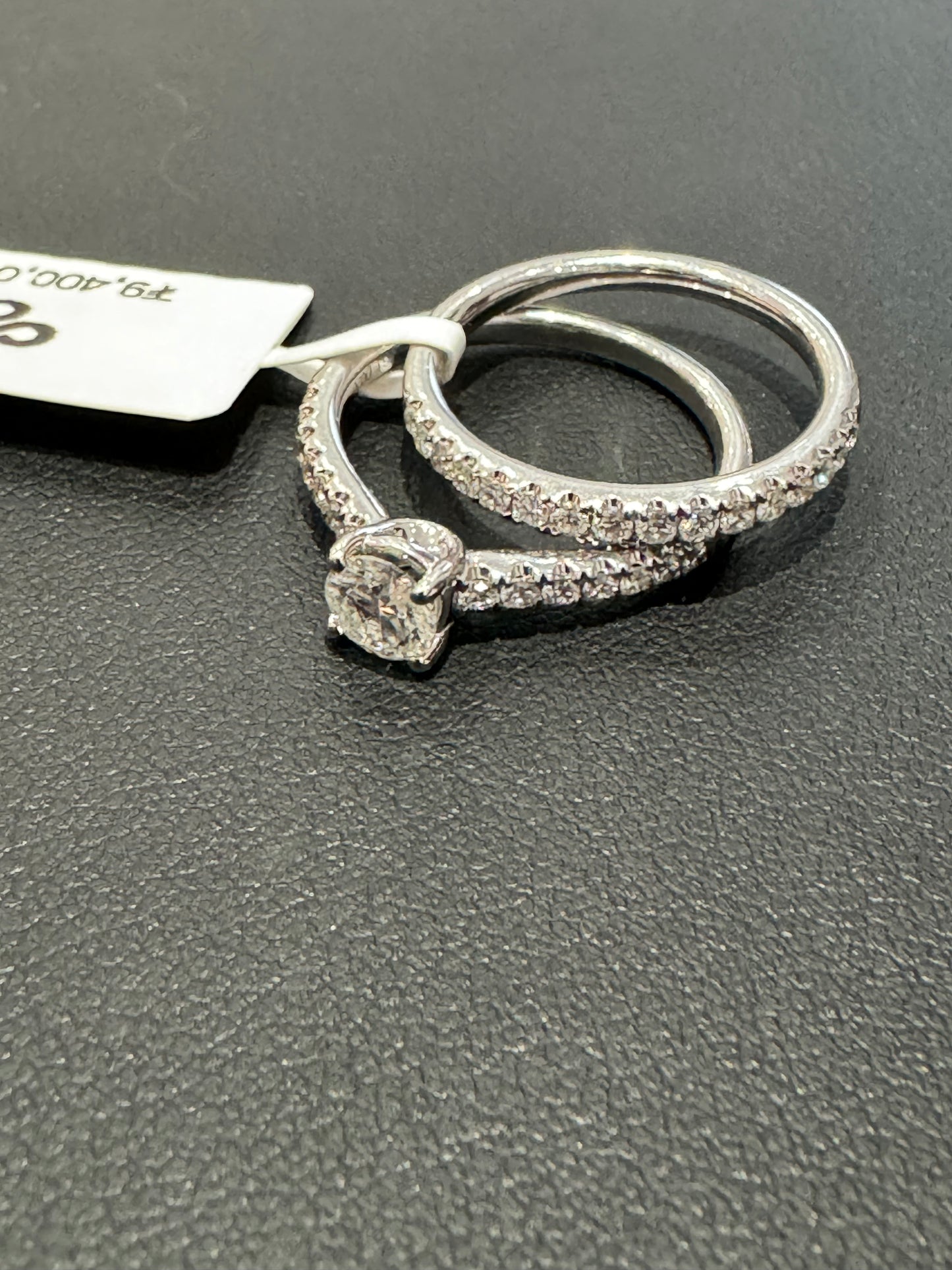 Bridal set #6 - 1.37ctw 0.46ct G/I2 - 14KW - Natural Diamond