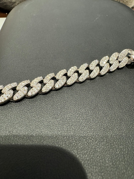 Modified Cuban Link - 6ctw 8inch D/VS1 - 925S - Moissanite