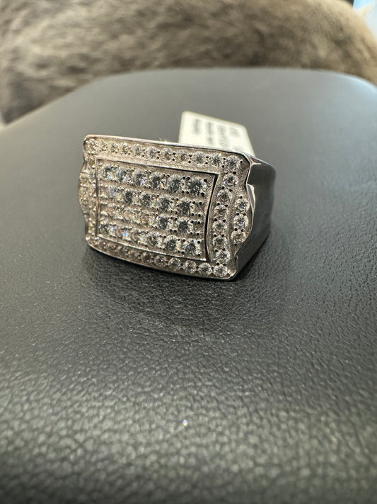 Moissanite men's ring - 1.50ctw #10 D/VS - 925S - Moissanite