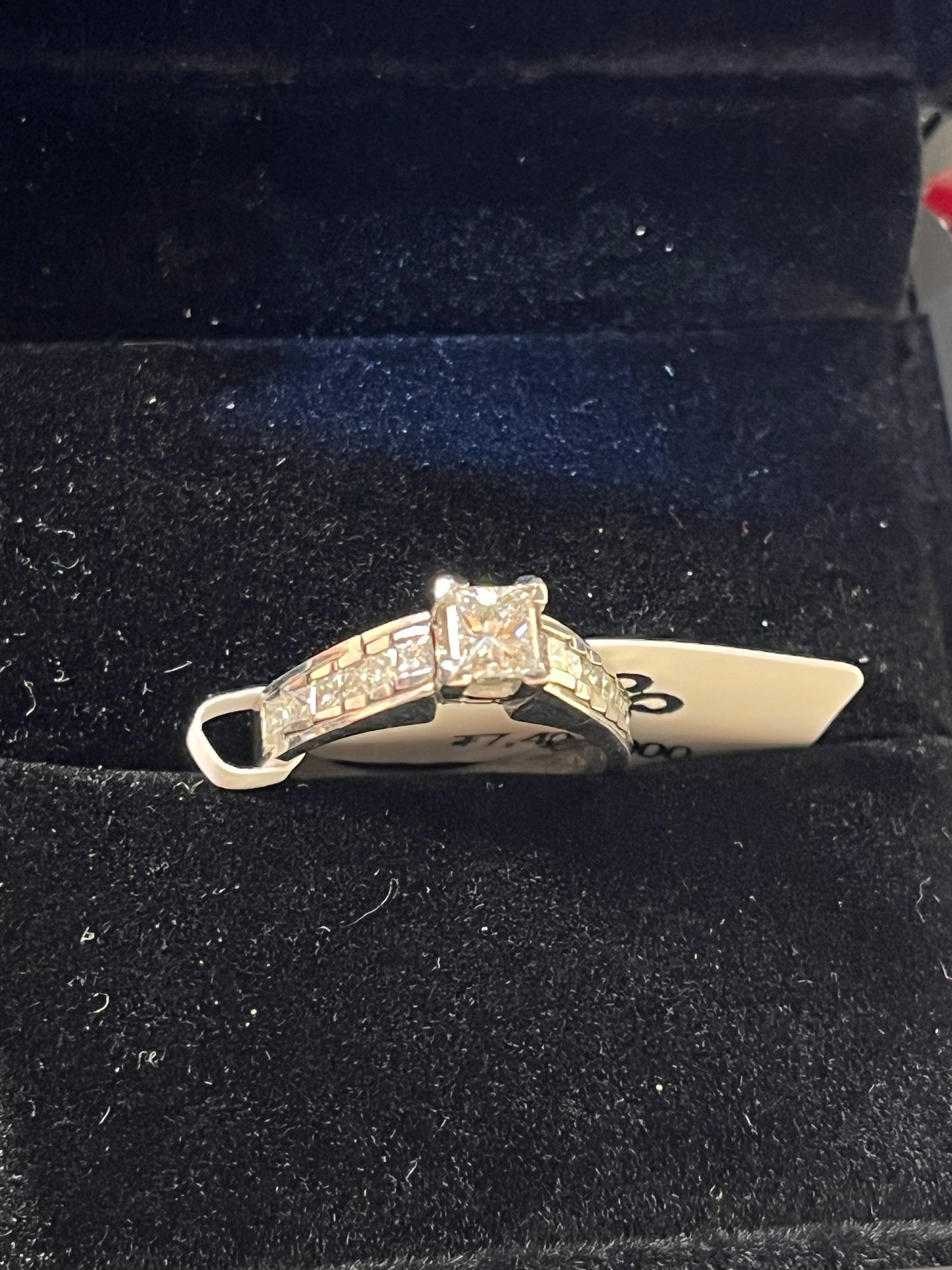 0.38ct Princess - PLAT - 1ctw F/SI1 #5 - Natural diamond - 34164