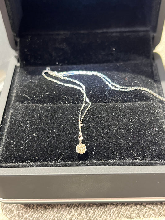Solitaire Pendant - PLAT - 0.10ctw G/SI3 - Natural diamond - 34180