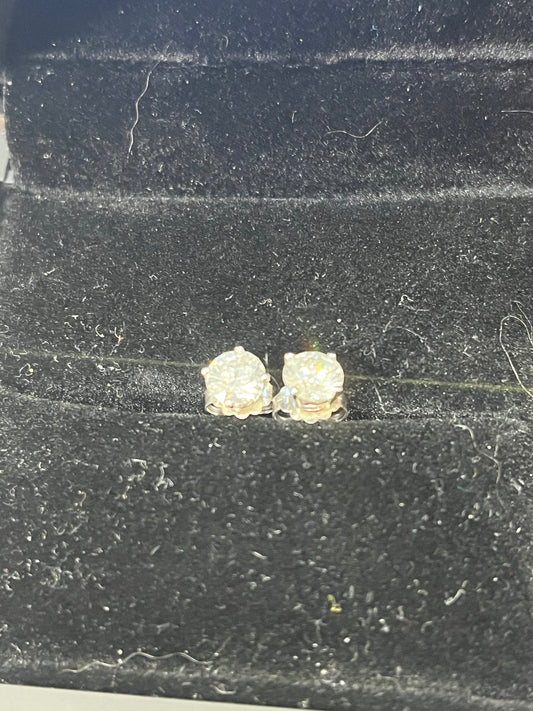 0.50ct studs 4 prong - 14KW - 1ctw H/SI3 - Natural diamond - 34321
