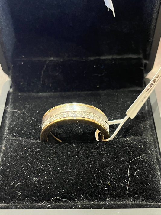 Two tone men's - 10KY - 0.50ctw G/SI2 #10 - Natural diamond - 34341