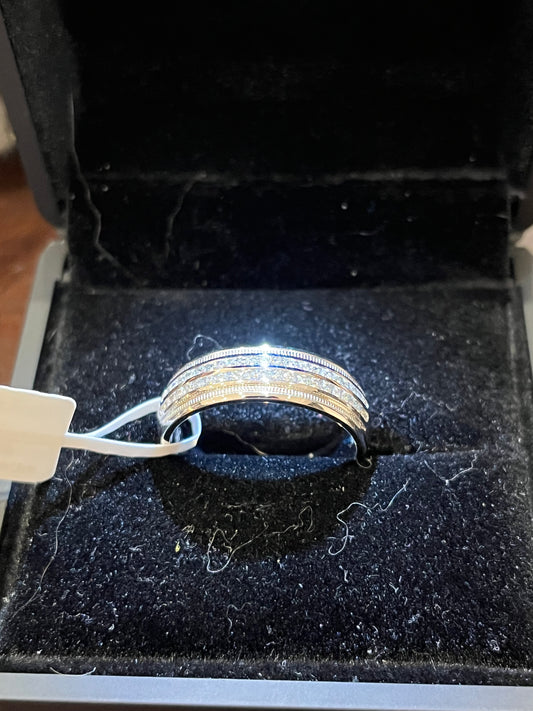 2-row men's band - 10KW - 0.35ctw G/I1 #10 - Natural diamond - 34360