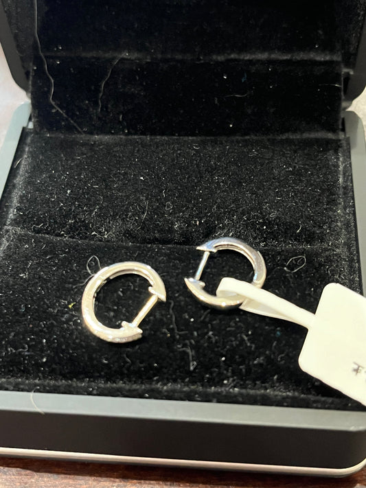 Simple hoop - 14KW - 0.10ctw H/SI1 - Natural diamond - 34372