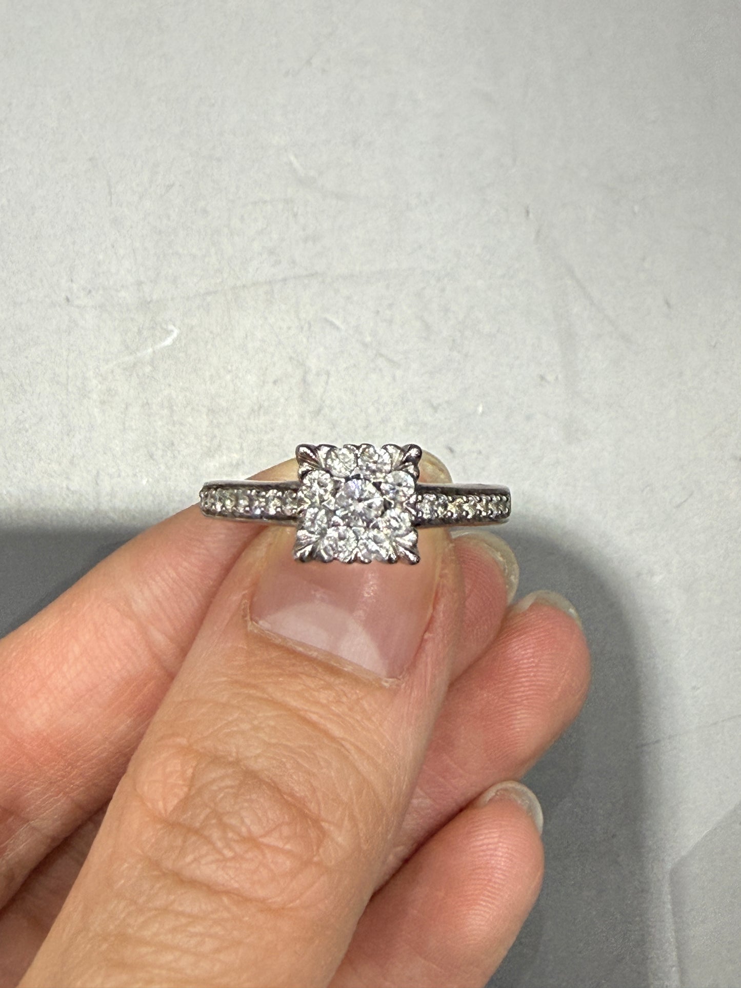 9 stone princess - 14KW - 0.60ctw G/SI2 #6 - Natural diamond - 34221