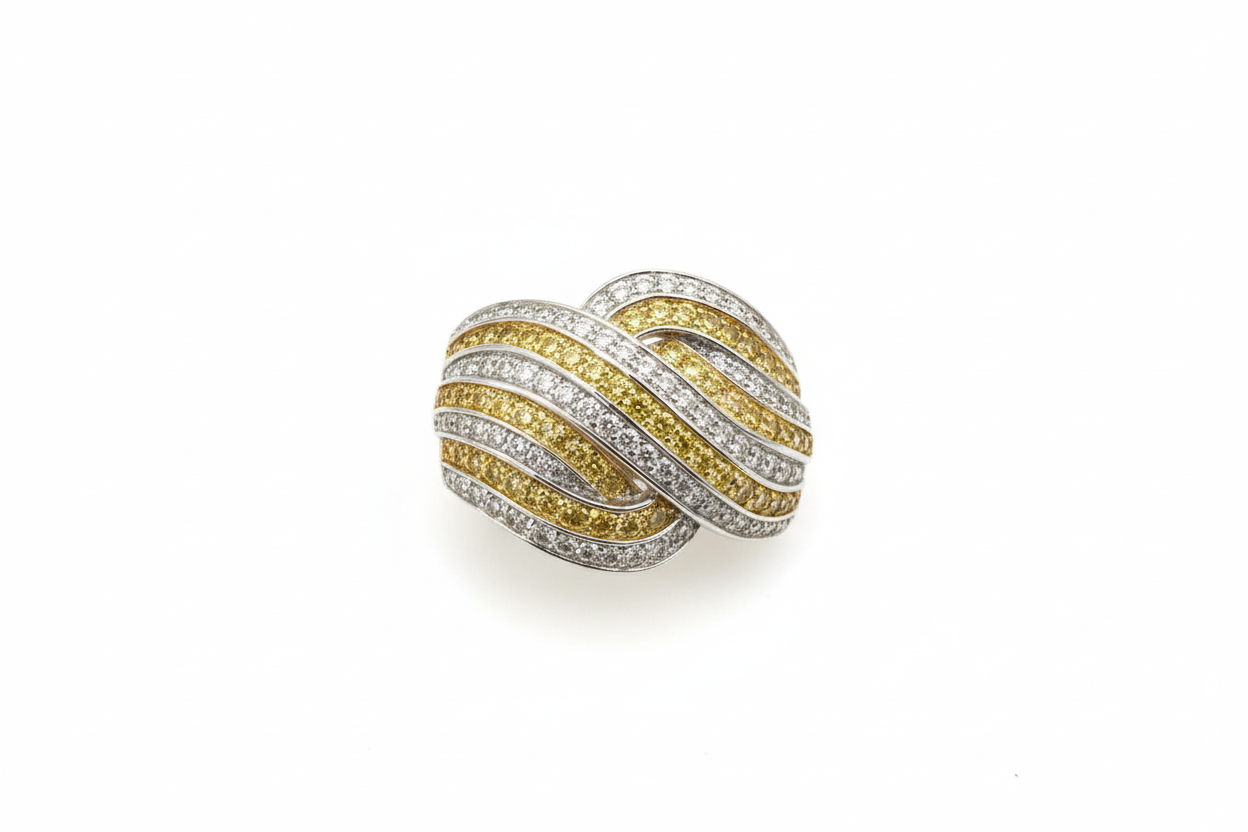 0.35ctw Y/W Intersect - Natural Diamond Ring #8 S925 33333