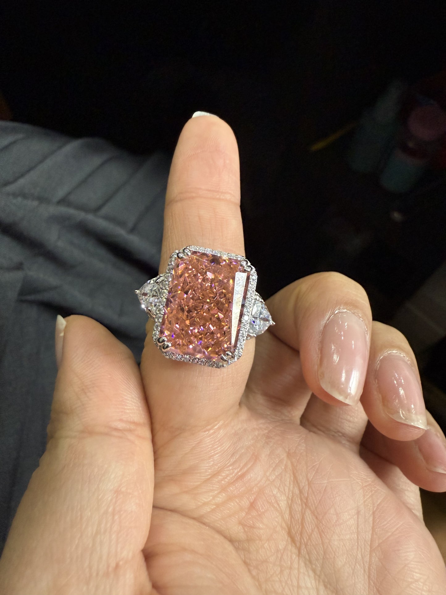 Halo ring #7 - 925S - Cubic Zirconia