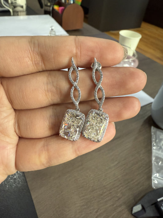 Halo Drop - 925S - Cubic Zirconia - 43472