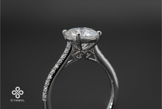 Suih w/stone 1 - 14k white gold - 13088W1